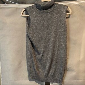 Classy Joseph A. Metallic Silver Knit Sweater
